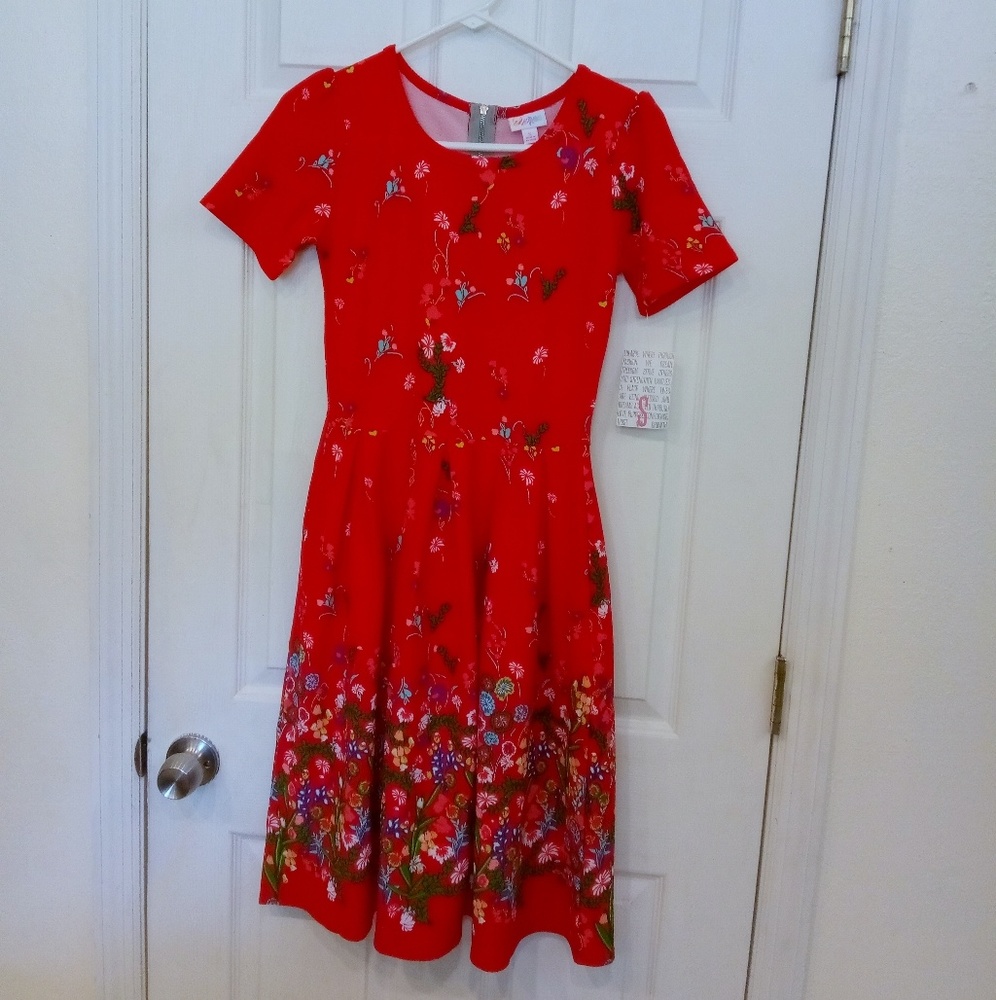 LuLaRoe dipped Amelia floral dress